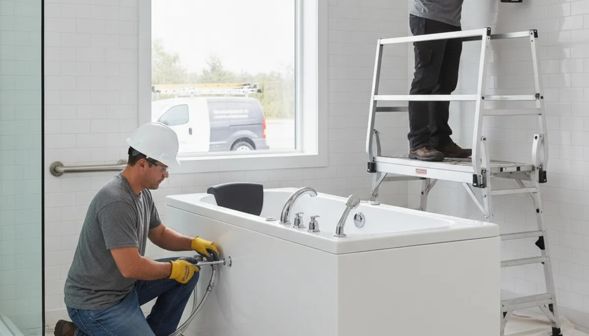 Walk in tub installation for safer bathing in Troy, MI by On Call Plumbers